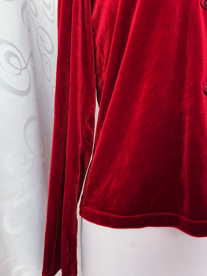 Vintage Korean Qipao velvet red shirt ❤️🍜