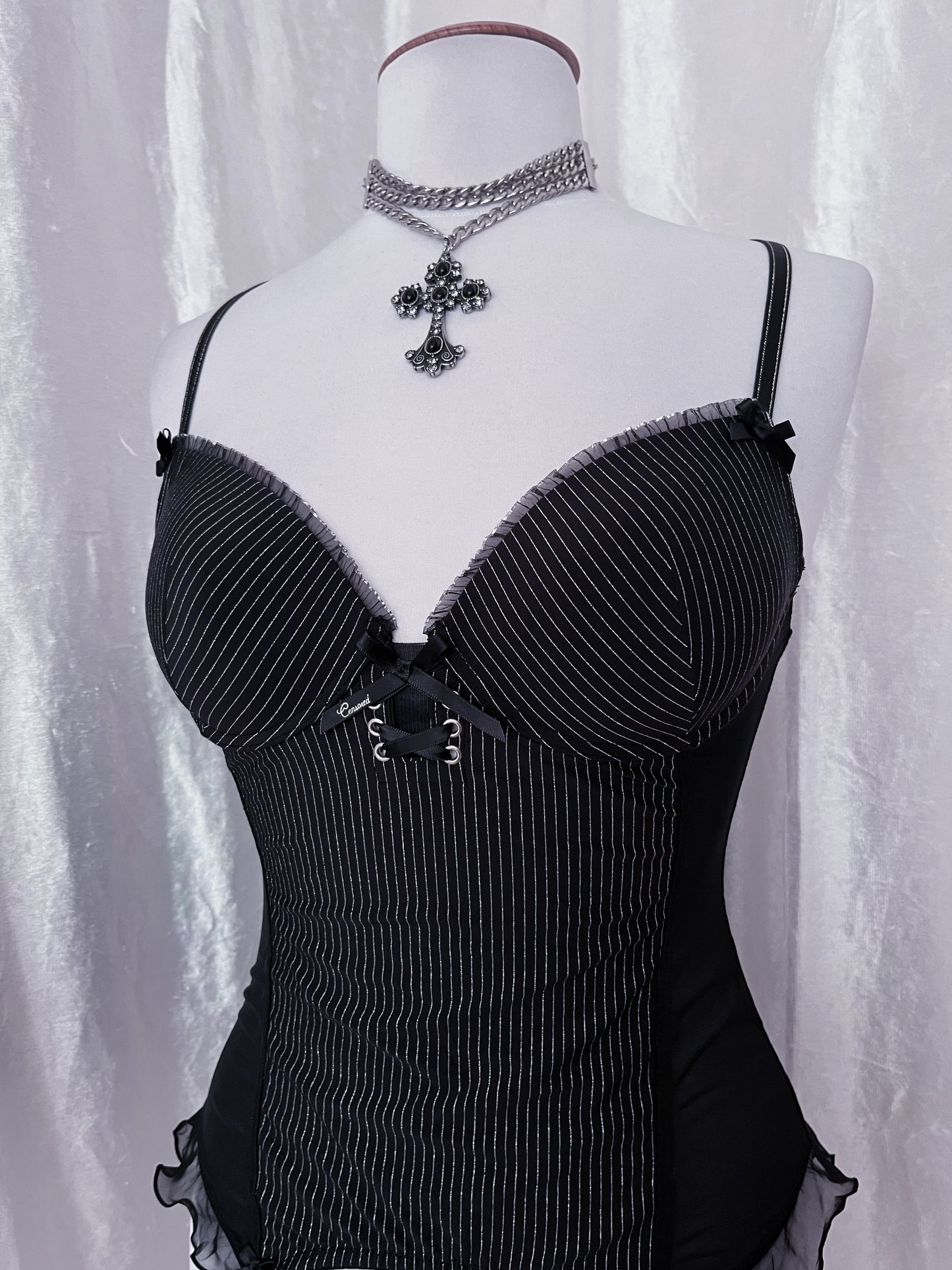 Gothic striped corset 🕷️