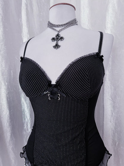 Gothic striped corset 🕷️