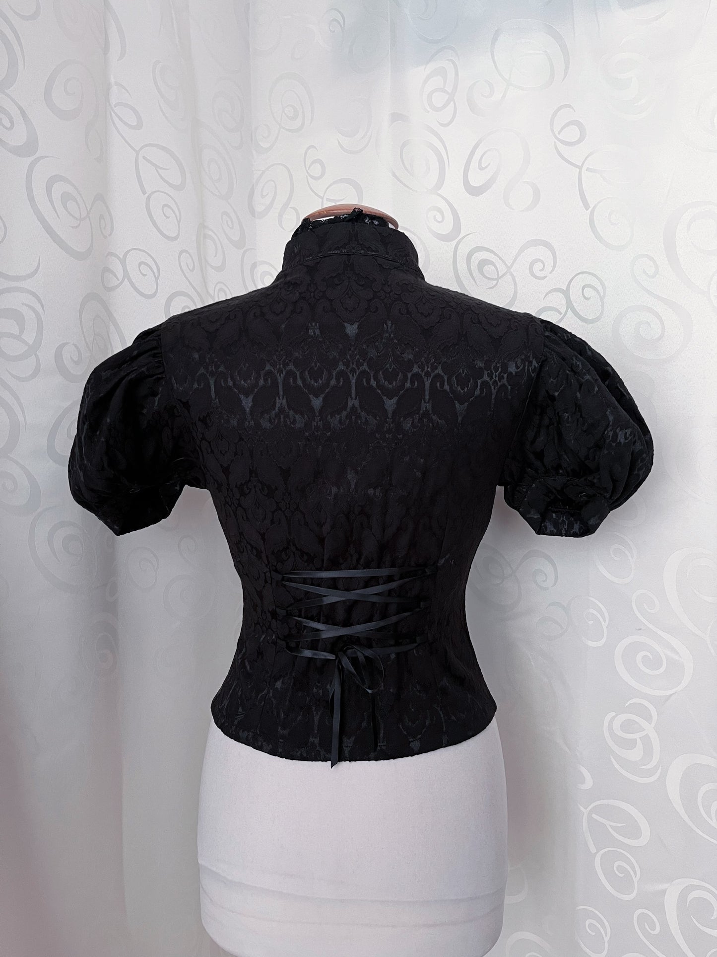 Dracula Gothic victorian style brocade high collar blouse 🦇🏰