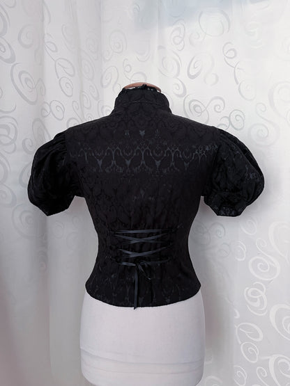 Dracula Gothic victorian style brocade high collar blouse 🦇🏰