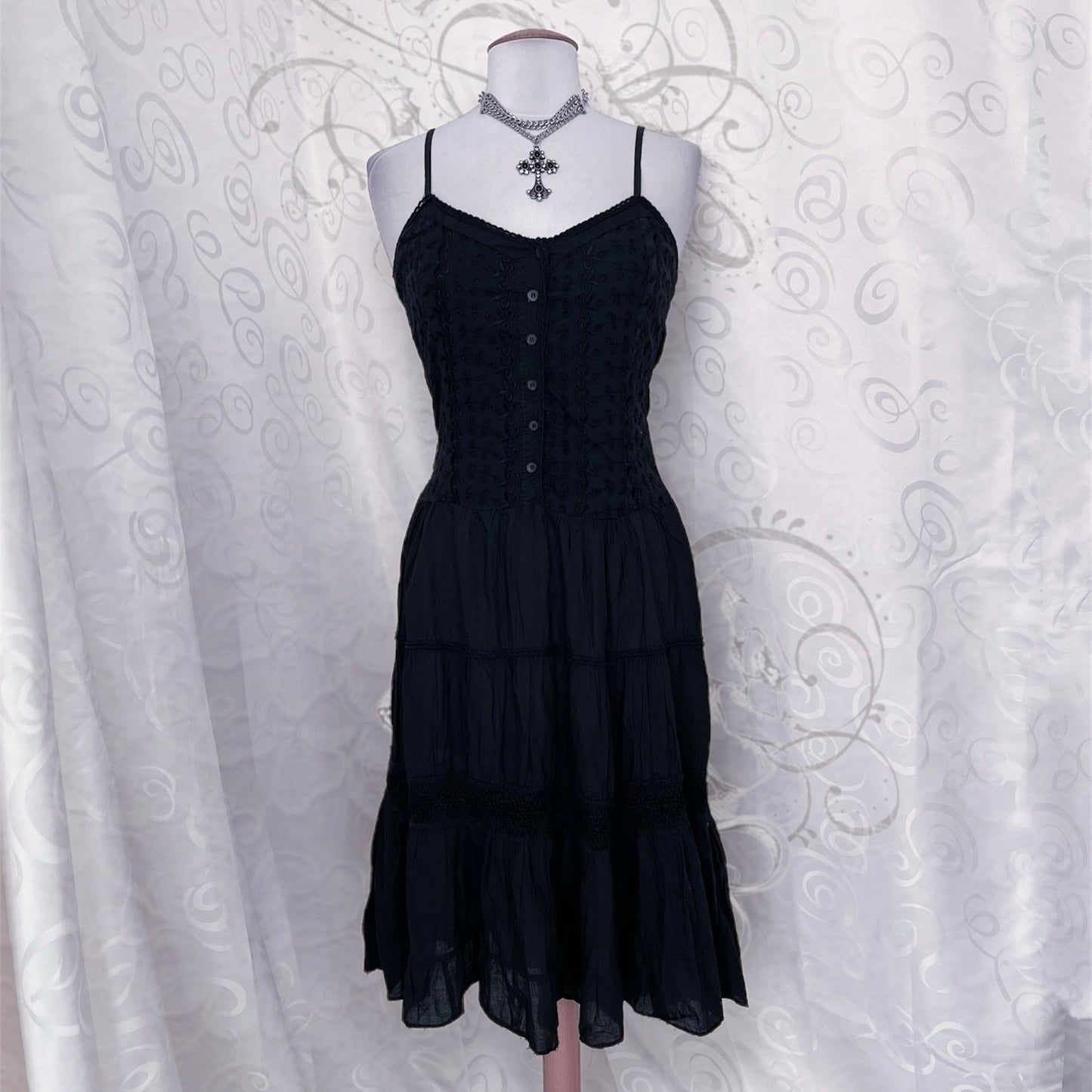 00’s gothic cotton dress 🦇