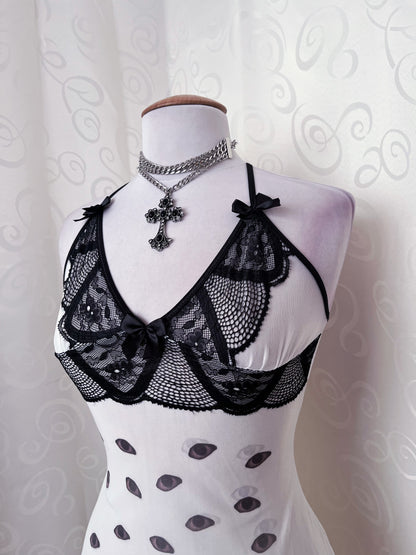 Wandering Eyes REWORKED mesh nightgown with lace-up detail 👁️✝️