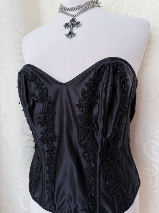 Whimsygoth/Gothic lace-up corset 🗝️🦇