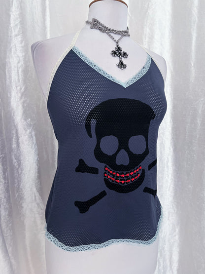 00’s emo/scene skull top 💀💜