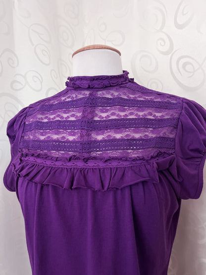 00’s Jirai Kei/Coquette style lace purple top 💜🎀