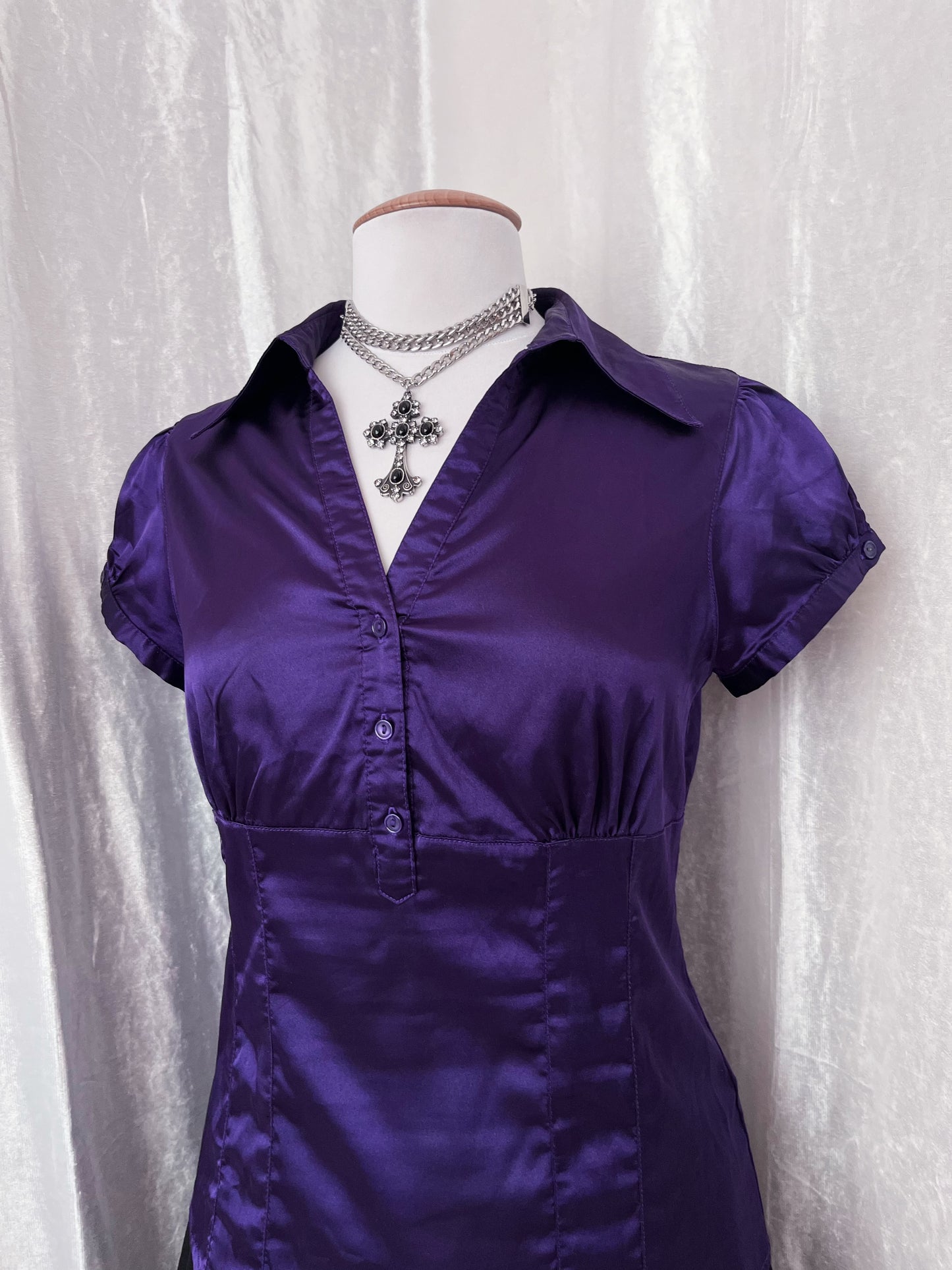 Gothic coquette purple shirt 💜🎀