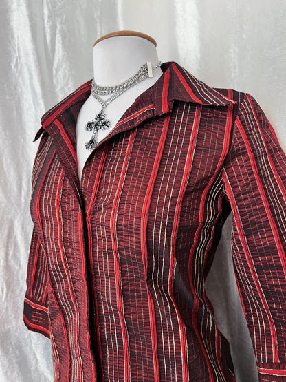 00’s Alt red striped shirt 🍒