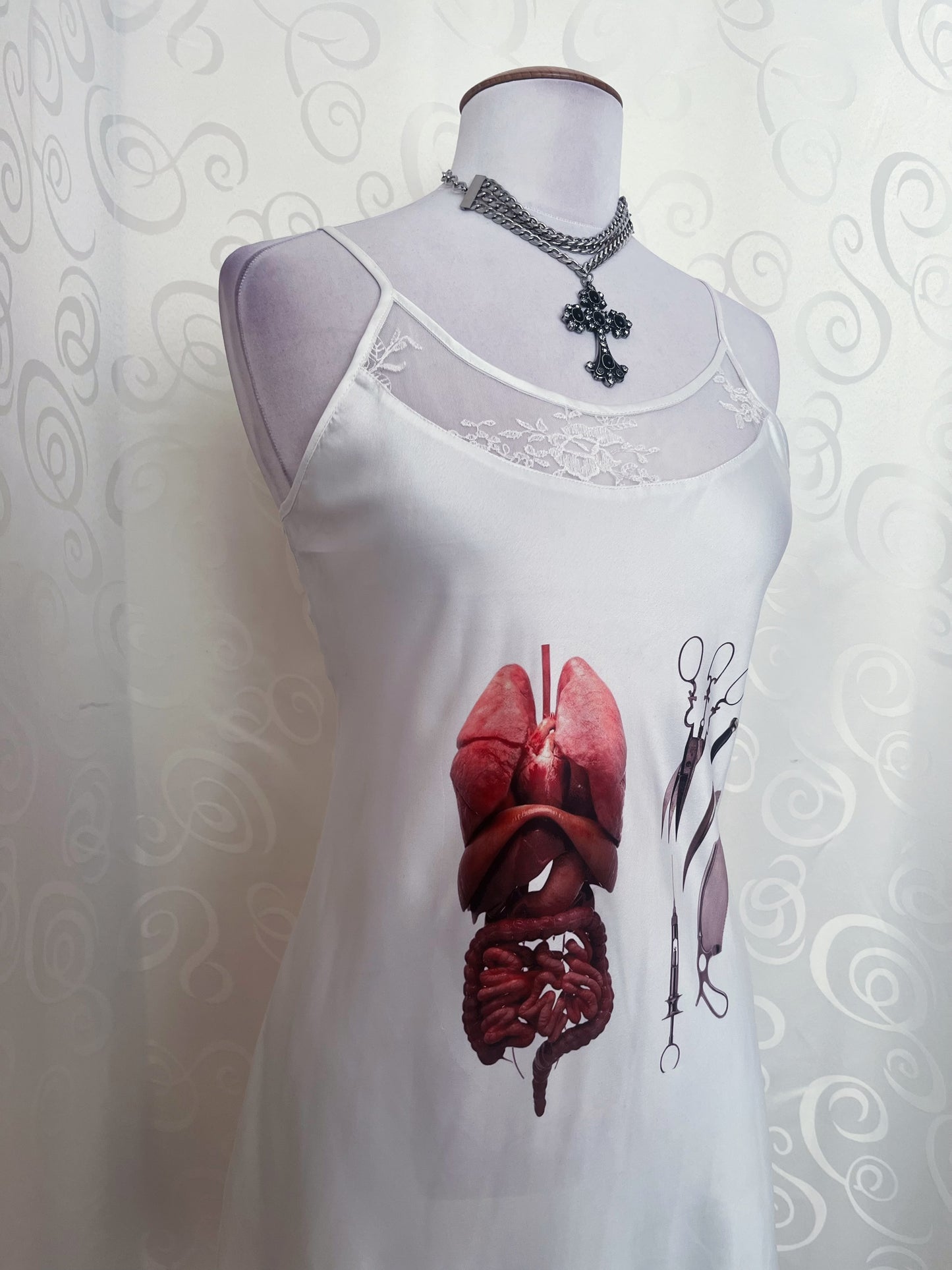 Carve me up REWORKED white nightgown 💉🔪🫀🫁