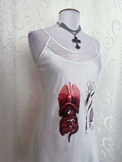 Carve me up REWORKED white nightgown 💉🔪🫀🫁