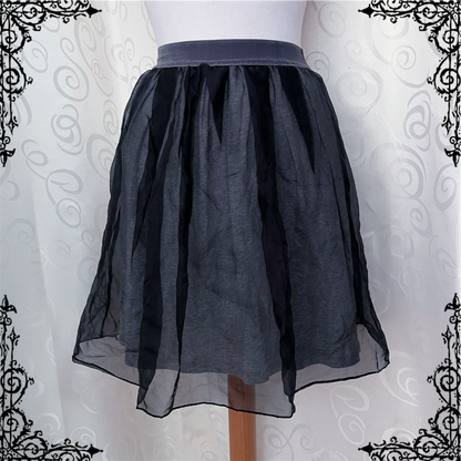 Dark coquette tulle grey & black skirt with velvet waistband 🖤