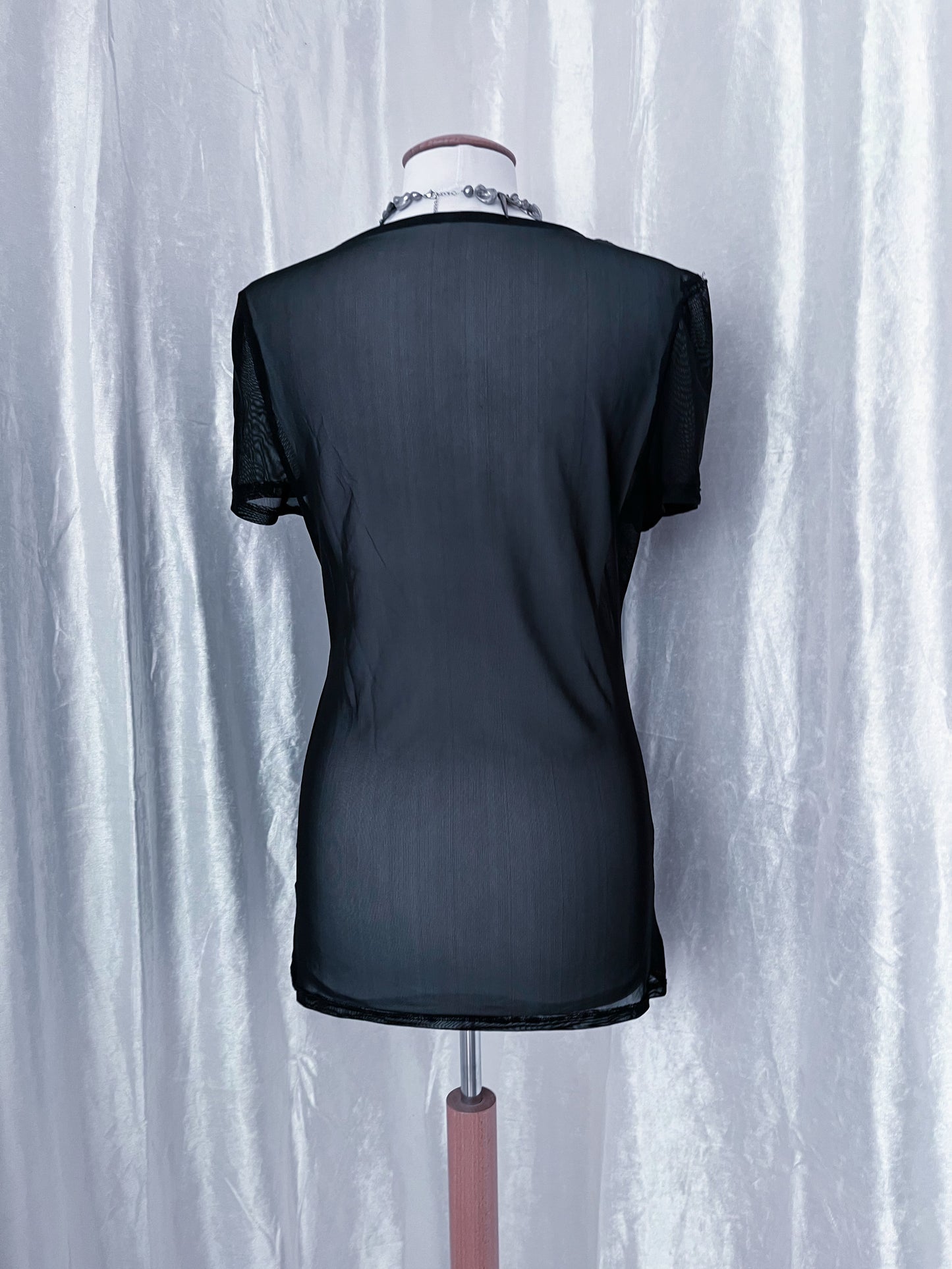 Alt mesh tunic with lace up detail