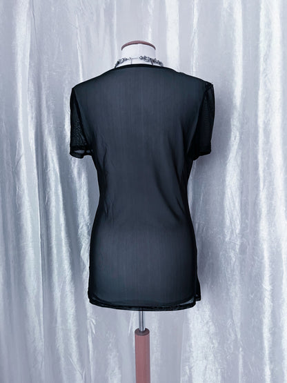 Alt mesh tunic with lace up detail