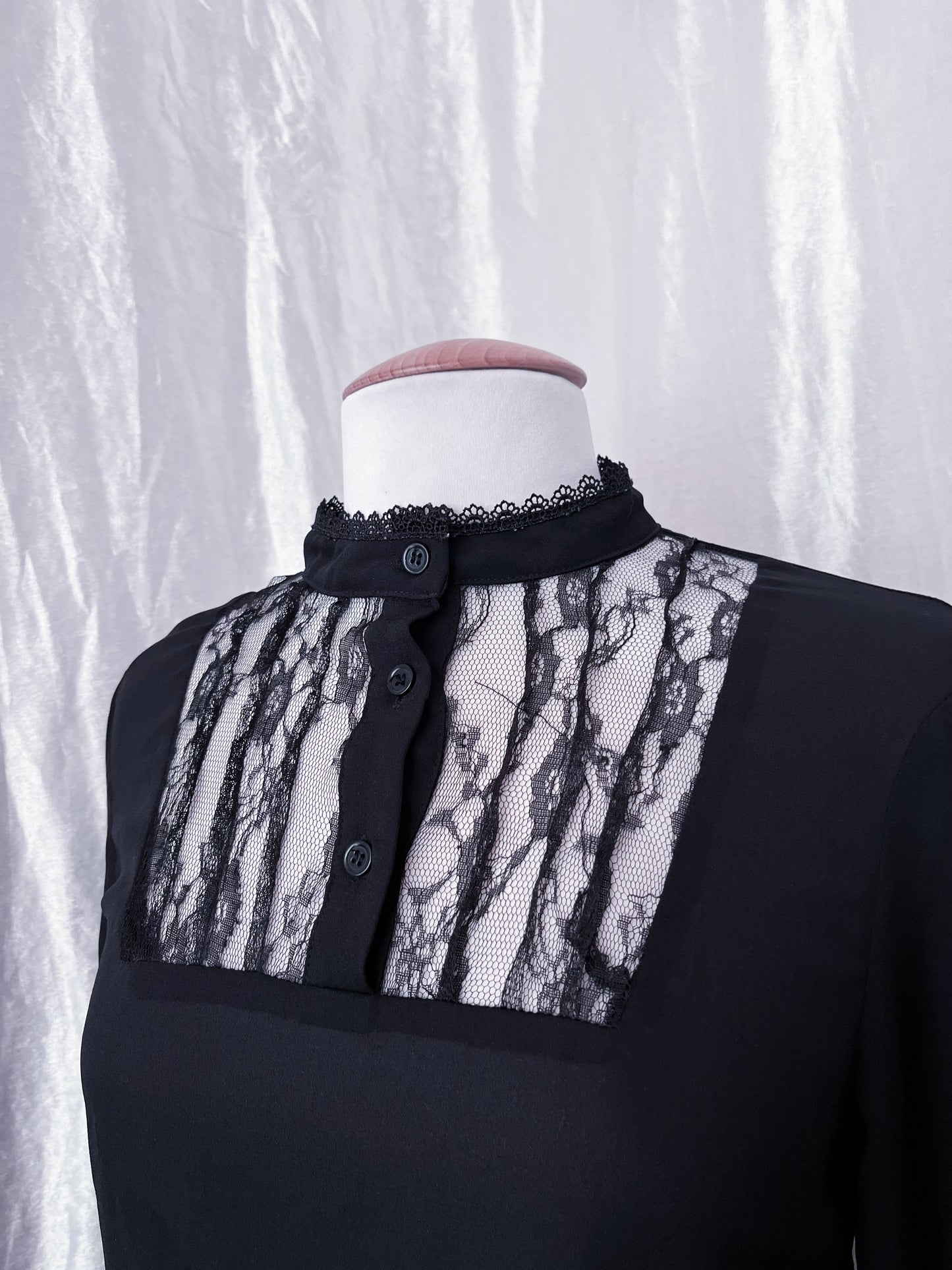 Gothic lolita black mesh shirt 🎀🕷️