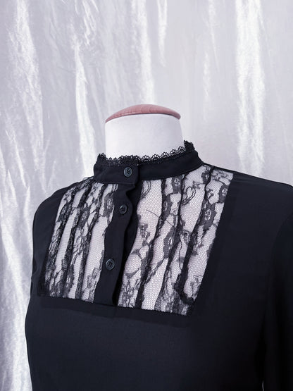 Gothic lolita black mesh shirt 🎀🕷️