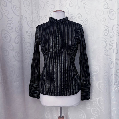 Gothic Jack Skellington style striped shirt 🖤💀