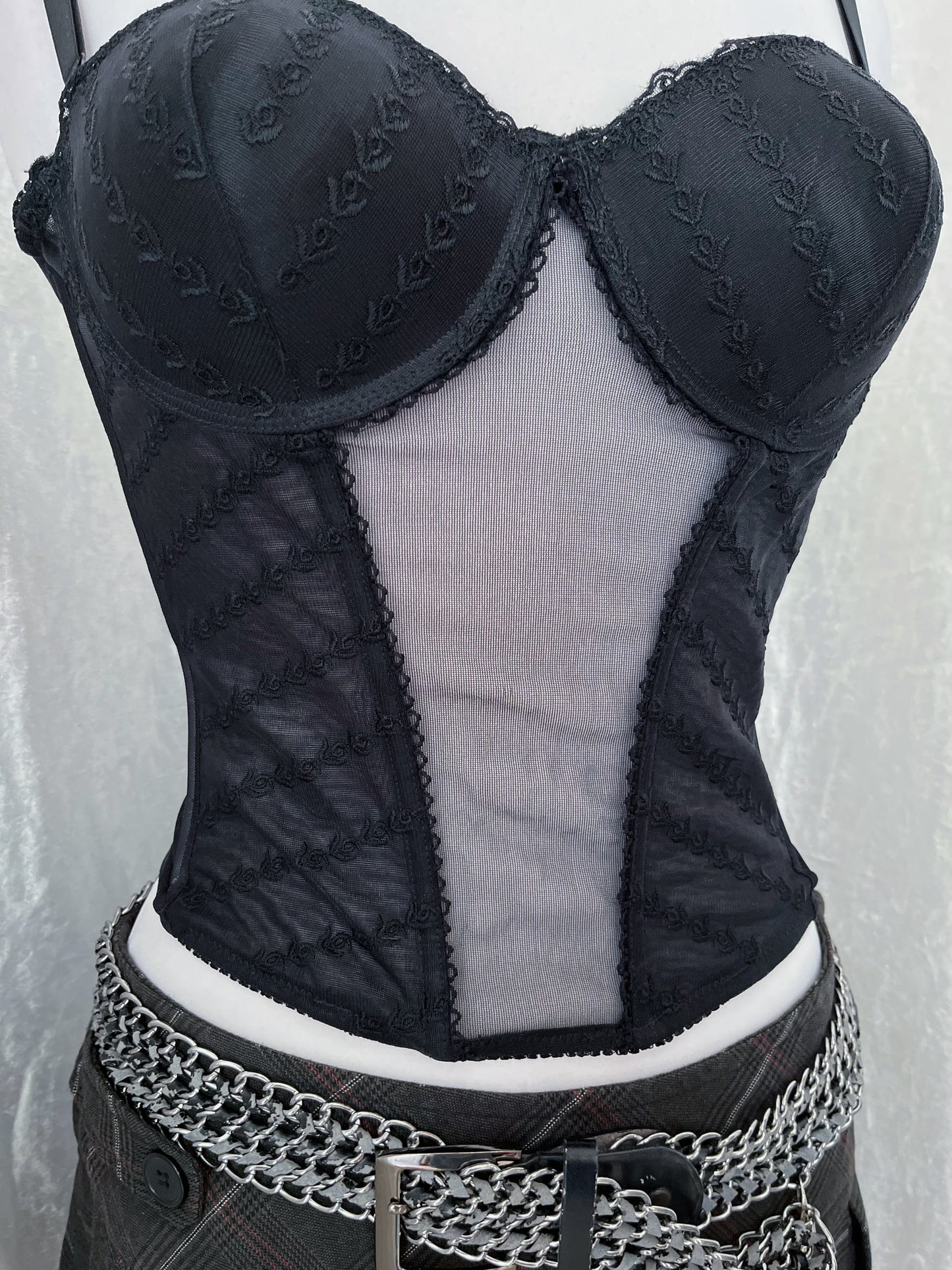 Gothic mesh black corset top 🕸️🕷️