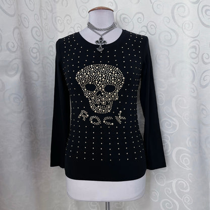 Alt/Emo beaded rock skull top💀