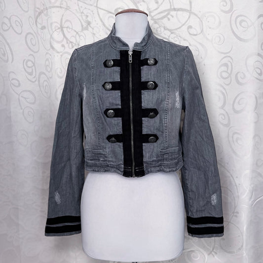 Alt/Gothic military style denim jacket🕷️🕸️