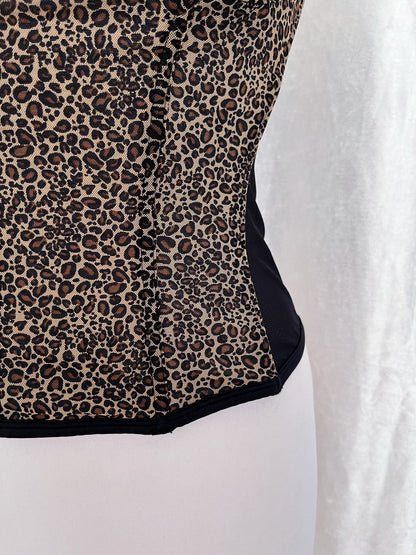 Old H&M leopard print mesh corset 🐆🖤