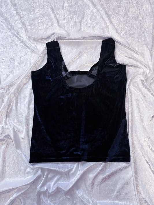 Dark blue velvet top