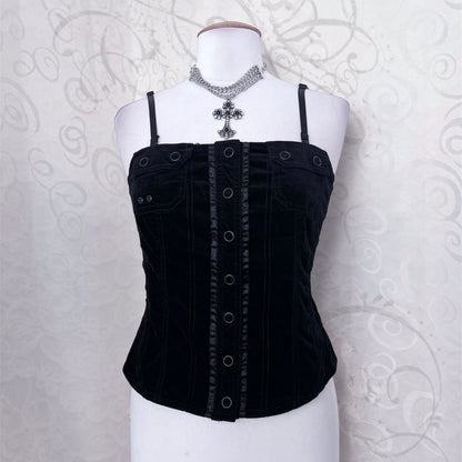 Horror protagonist gothic velvet vest top 🦇🕸️