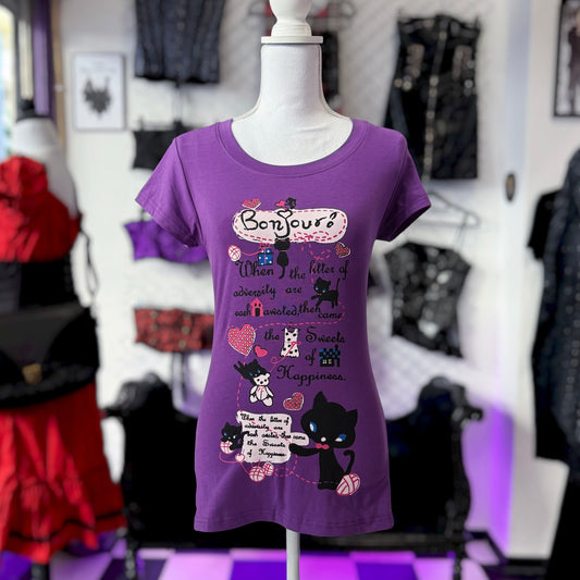 00’s Twee purple Cat tee 🐈‍⬛