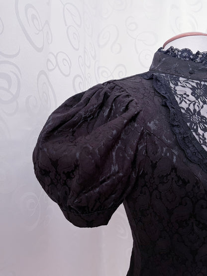 Dracula Gothic victorian style brocade high collar blouse 🦇🏰