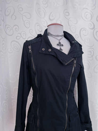 Alt/Gothic zip-up denim jacket 🦇