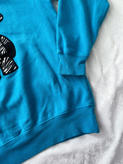 Fishbone light blue cute cartoon sweater