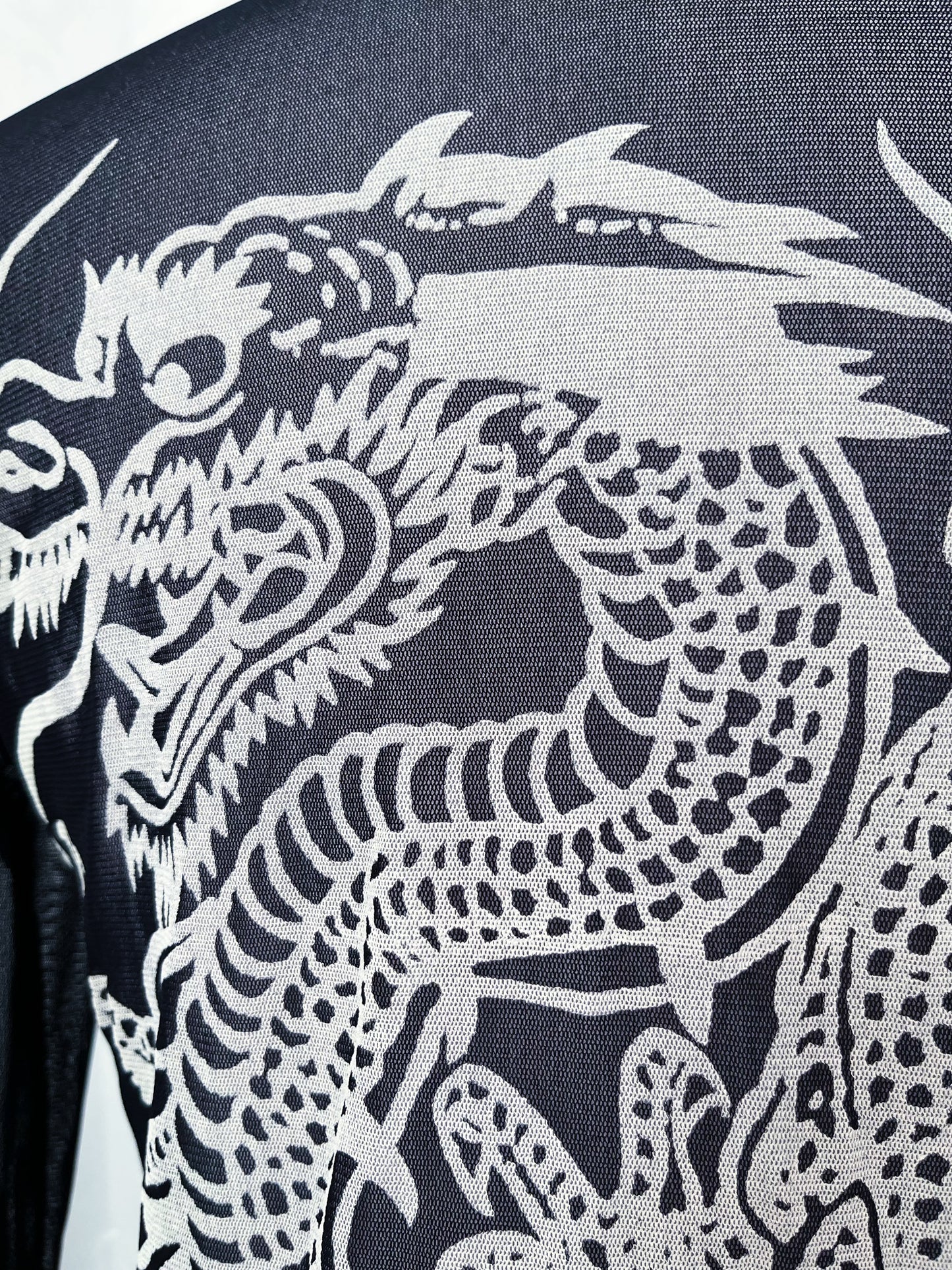 Gothic long mesh shirt/dress with dragon print on the back 🐉