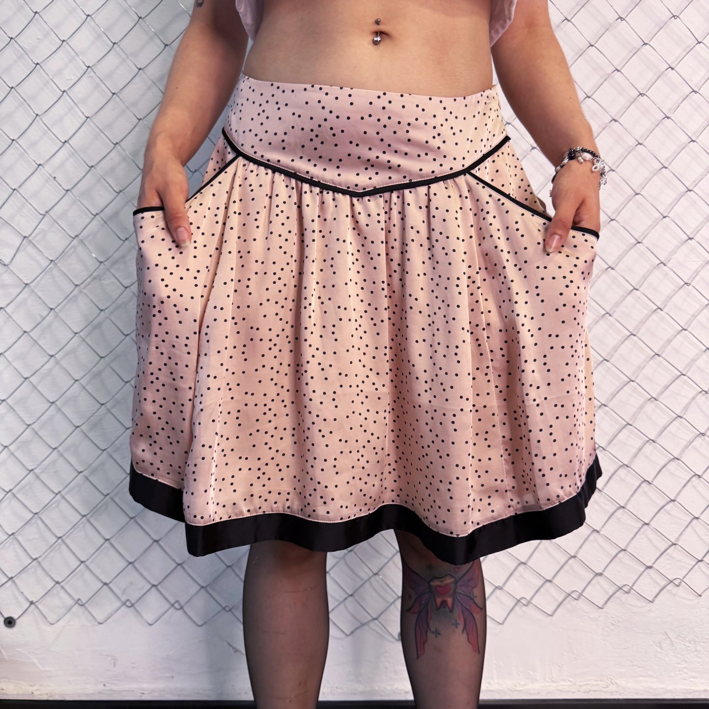 00’s coquette polka rose skirt with pockets 🎀