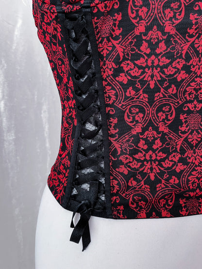 Gothic vampire red & black corset top 🦇