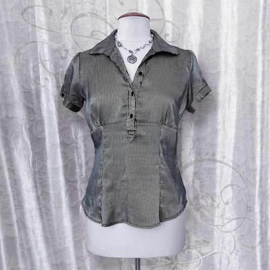 Yessica dark coquette striped shirt 💀