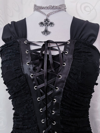 00’s Gothic lace-up lacey dress 🕷️