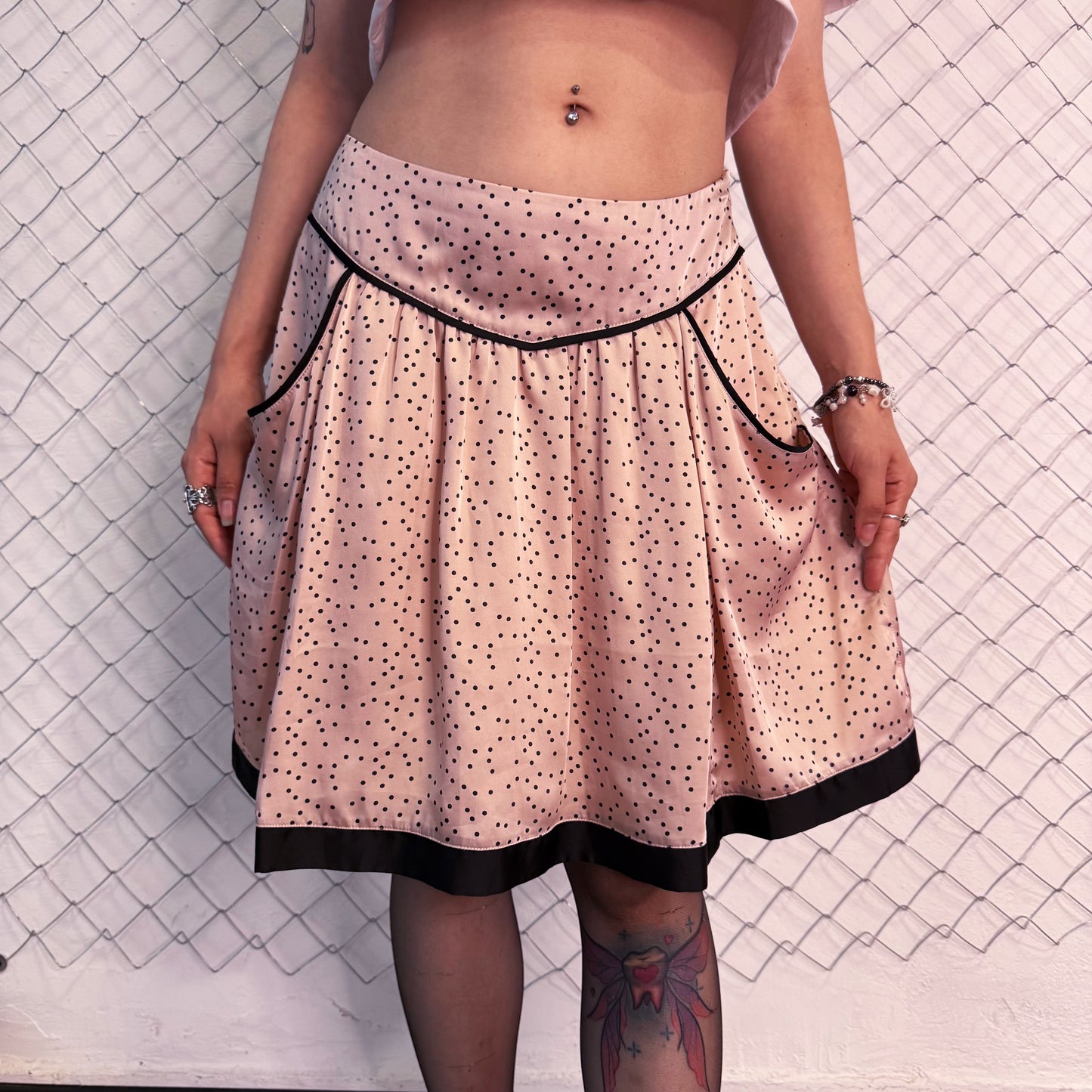 00’s coquette polka rose skirt with pockets 🎀