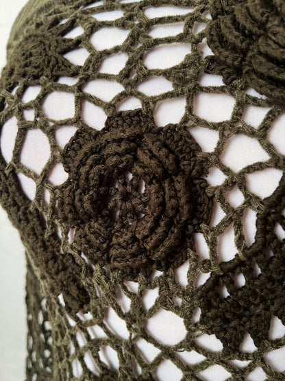 Whimsy fairy green knit fishnet top ✨🦎