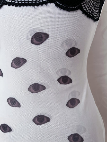 Wandering Eyes REWORKED mesh nightgown with lace-up detail 👁️✝️