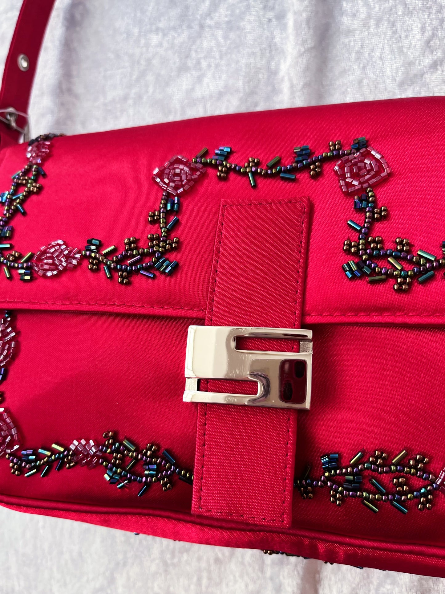 00’s brand new deadstock fairy hot pink purse with beaded details 💞🎀