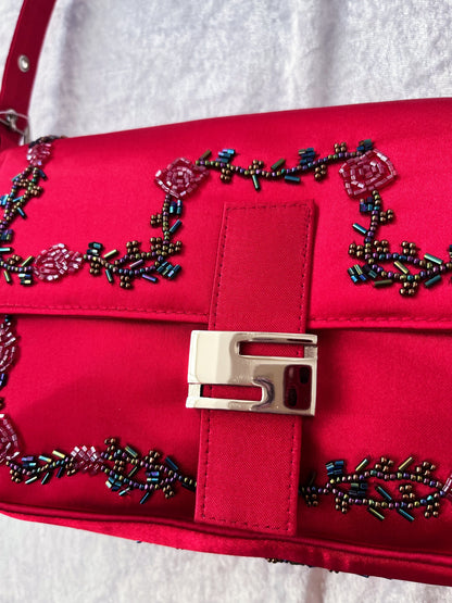 00’s brand new deadstock fairy hot pink purse with beaded details 💞🎀