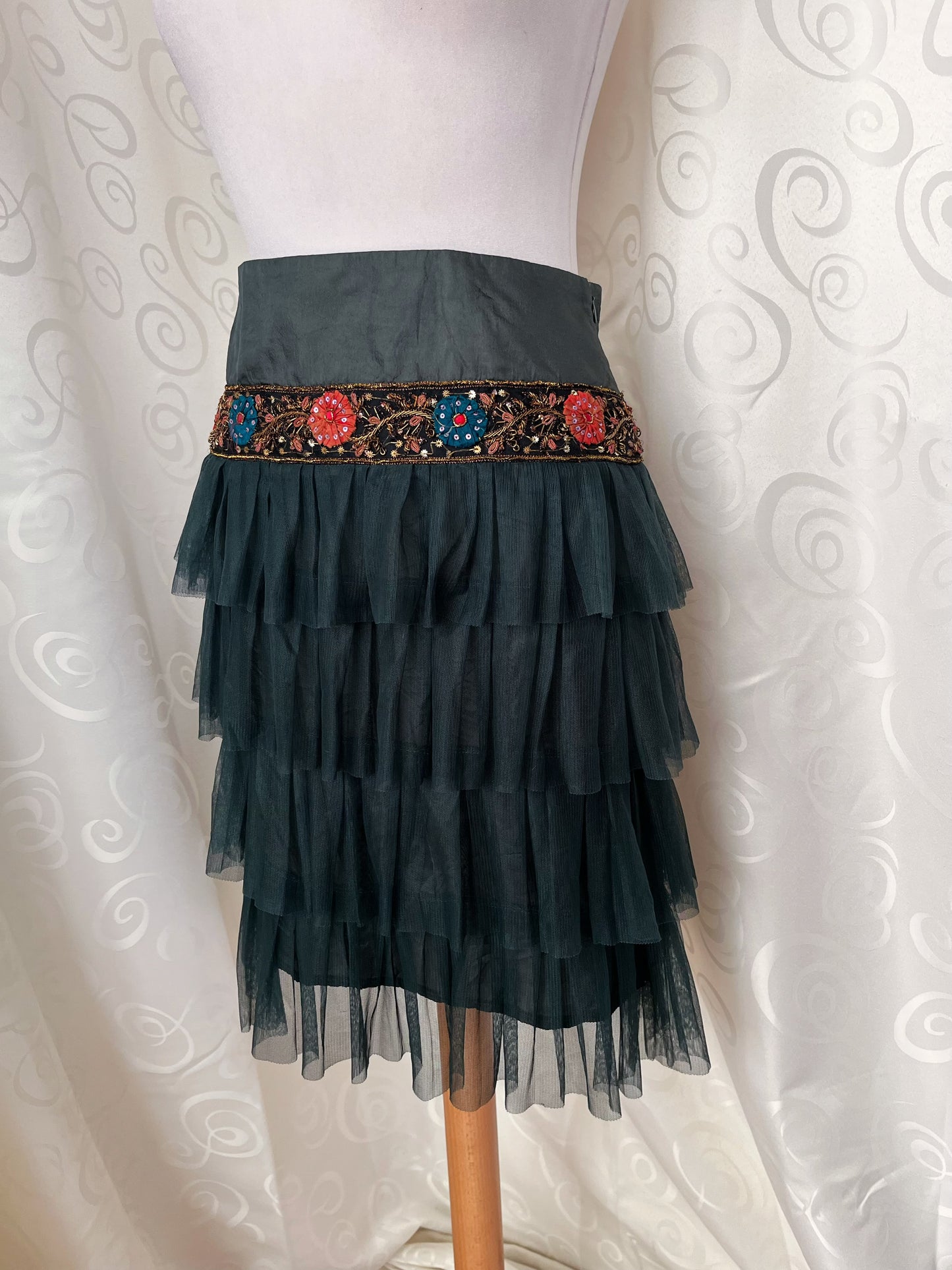 00’s whimsygoth green tulle skirt 🧚🏾