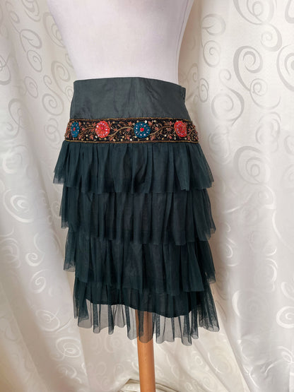 00’s whimsygoth green tulle skirt 🧚🏾