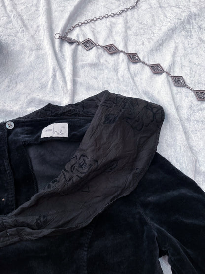 Vintage whimsygoth black velvet top 🦇🌀