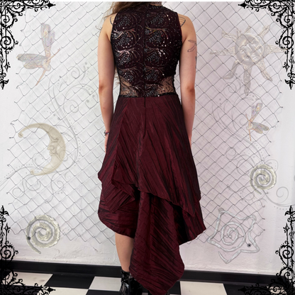 00’s Vampire queen burgundy prom dress 🦇🌀