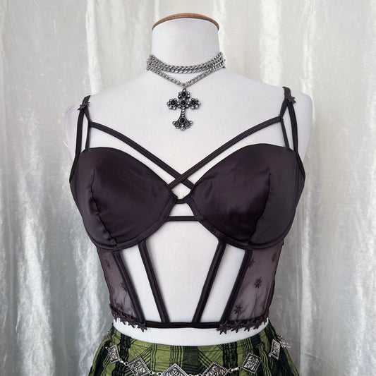 Dark brown crop corset top 🤎🐌