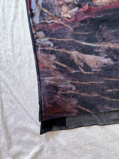 Stunning maxi mesh painting skirt 🖼