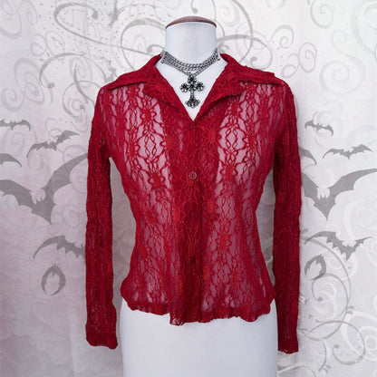 00’s deadstock vampire lacey red shirt 🫀