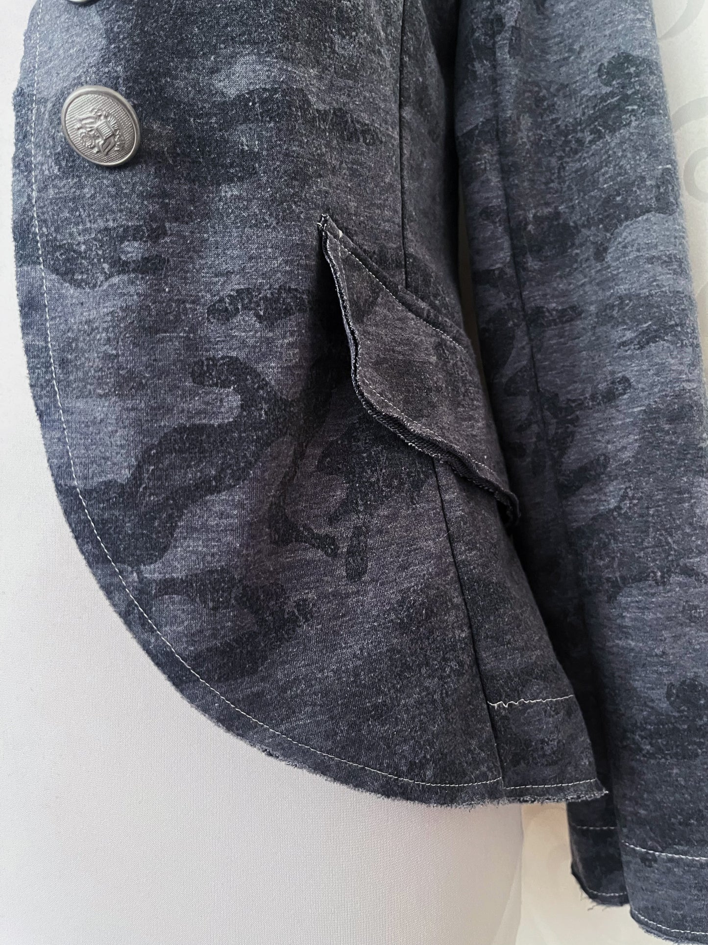Gothic military style light camo grey blazer