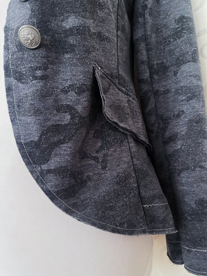 Gothic military style light camo grey blazer
