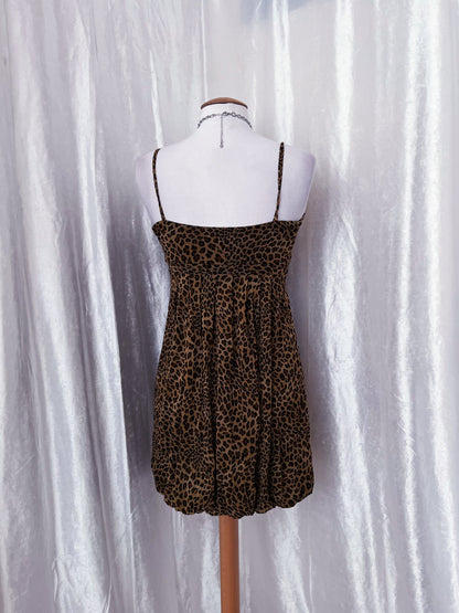 Alternative mesh double-layered leopard print dress 🐆♠️